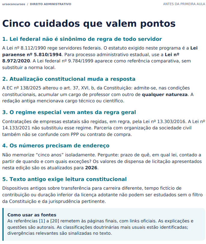 Direito Administrativo: cuidados para a prova