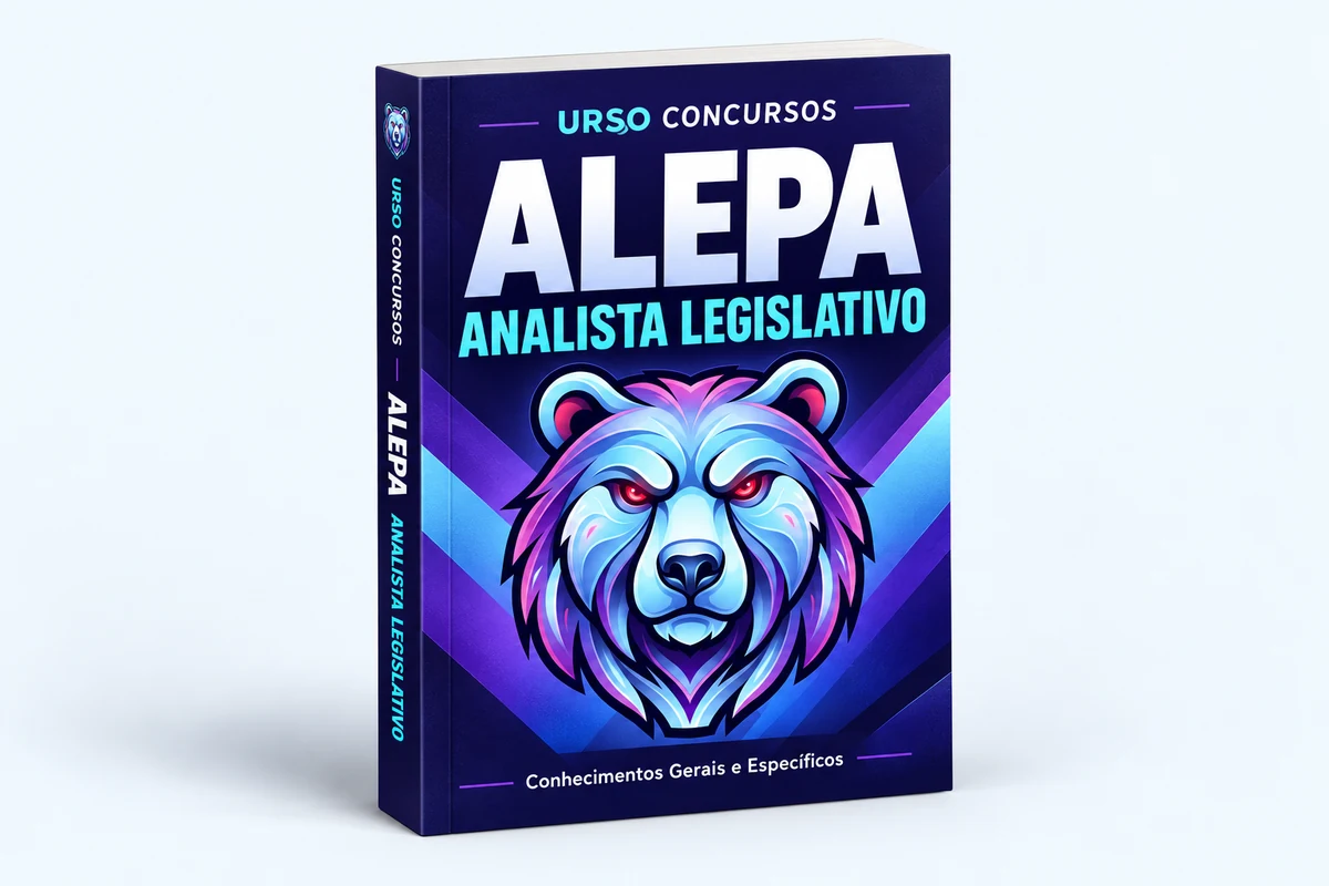 Ilustração 3D da apostila UrsoConcursos ALEPA — Analista Legislativo
