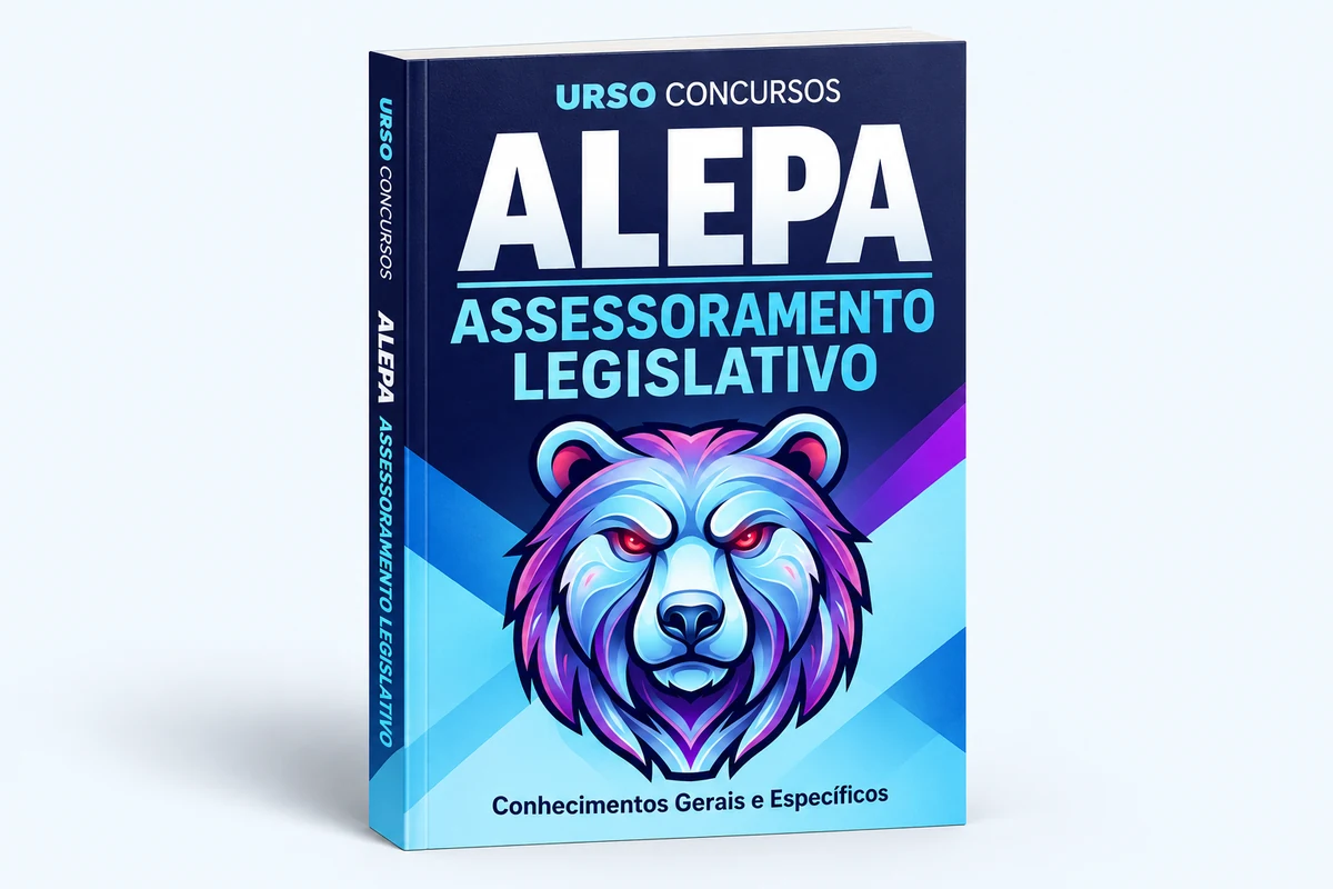 Ilustração 3D da apostila UrsoConcursos ALEPA — Assessoramento Legislativo